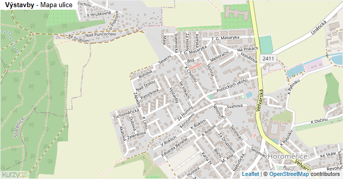 Výstavby - mapa ulice