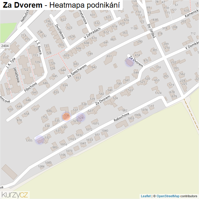 Mapa Za Dvorem - Firmy v ulici.