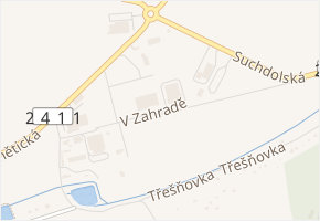 Za Halami v obci Horoměřice - mapa ulice