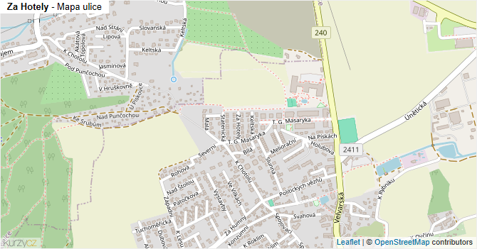 Za Hotely - mapa ulice