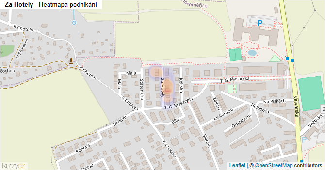Za Hotely - mapa podnikání