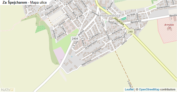 Za Špejcharem - mapa ulice