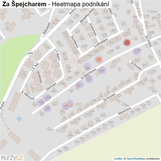 Mapa Za Špejcharem - Firmy v ulici.