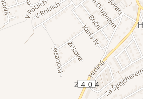 Žižkova v obci Horoměřice - mapa ulice
