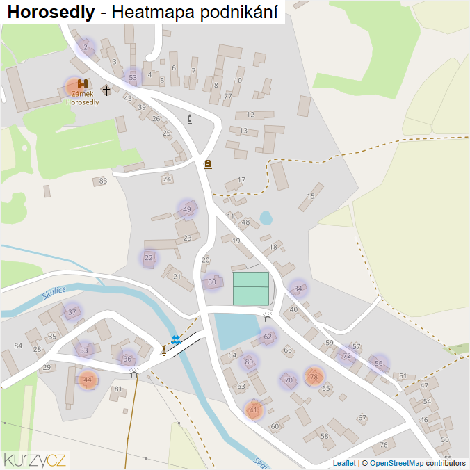 Mapa Horosedly - Firmy v části obce.