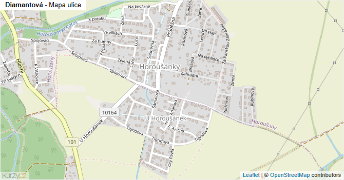 Diamantová - mapa ulice