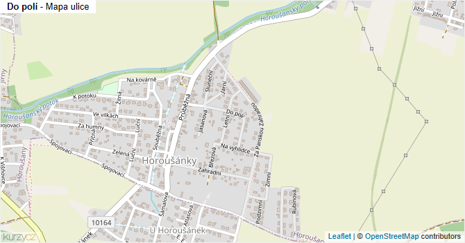 Do polí - mapa ulice