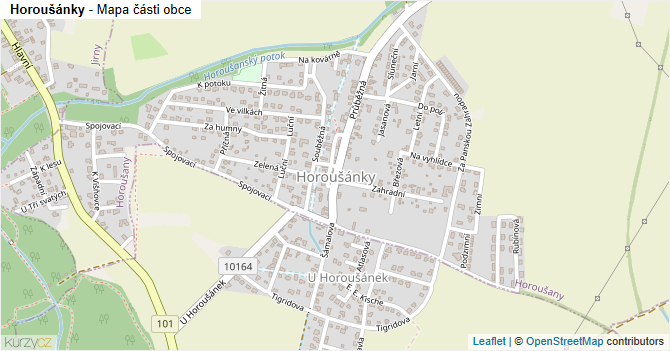 Horoušánky - mapa části obce