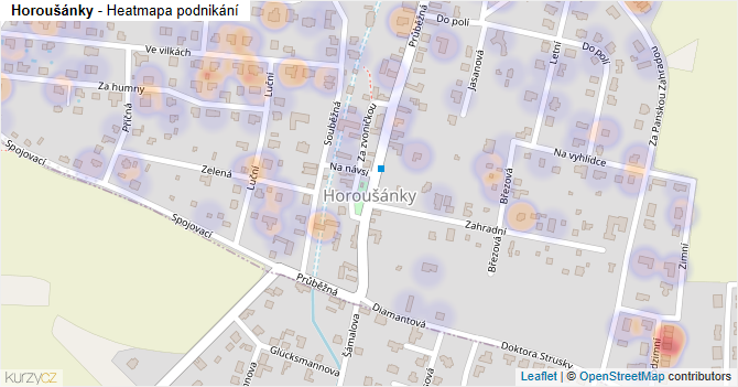 Horoušánky - mapa podnikání