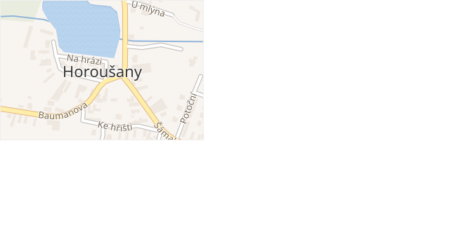 Horoušany v obci Horoušany - mapa části obce