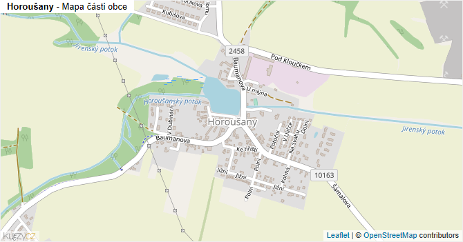 Horoušany - mapa části obce