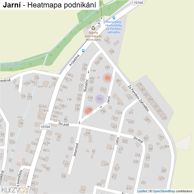 Mapa Jarní - Firmy v ulici.