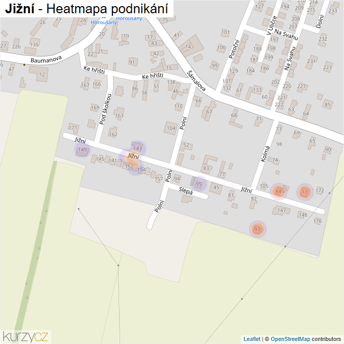 Mapa Jižní - Firmy v ulici.