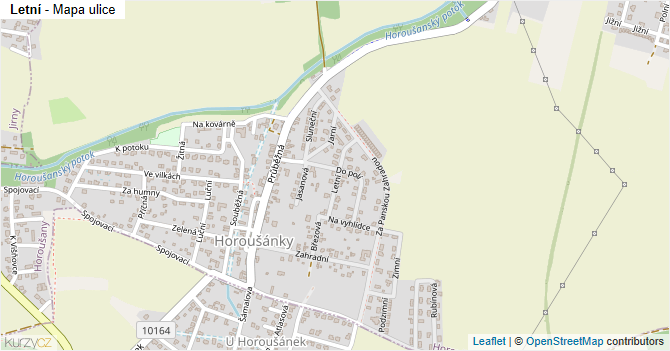 Letní - mapa ulice