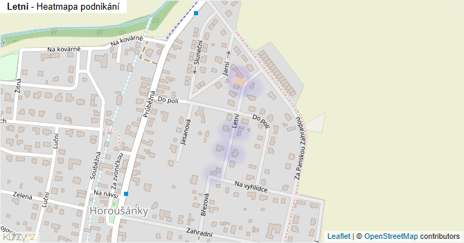 Letní - mapa podnikání