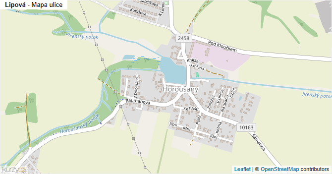 Lipová - mapa ulice