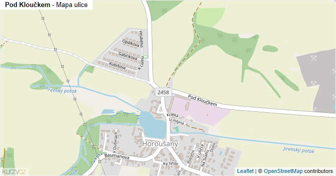 Pod Kloučkem - mapa ulice