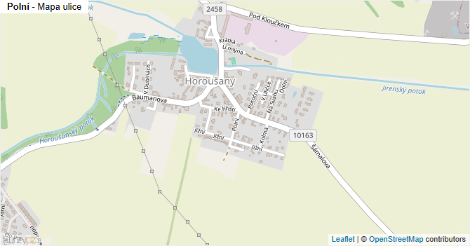 Polní - mapa ulice
