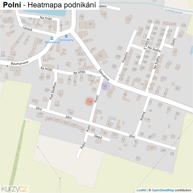 Mapa Polní - Firmy v ulici.