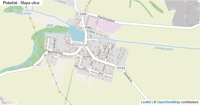 Potoční - mapa ulice