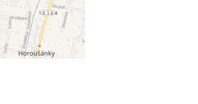 Průběžná v obci Horoušany - mapa ulice