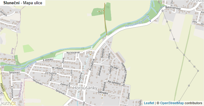 Sluneční - mapa ulice