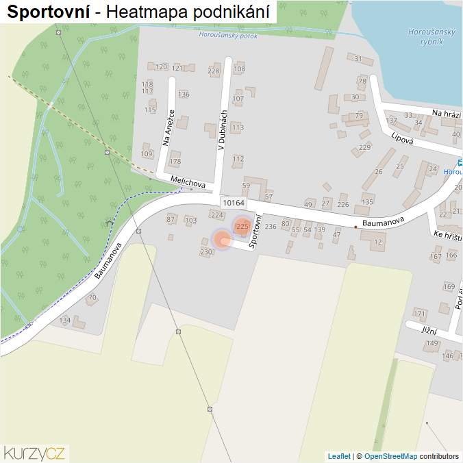 Mapa Sportovní - Firmy v ulici.