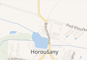 U parku v obci Horoušany - mapa ulice