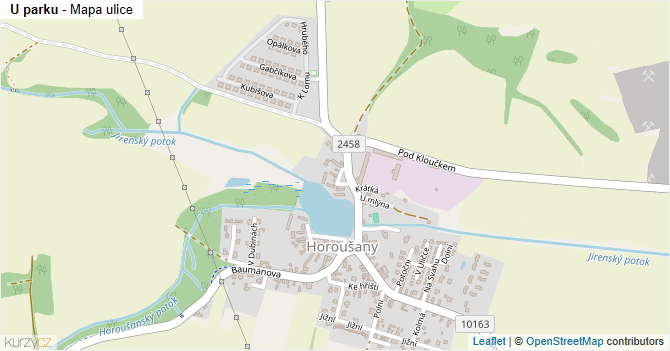 U parku - mapa ulice