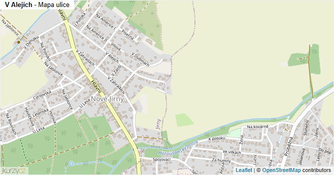 V Alejích - mapa ulice