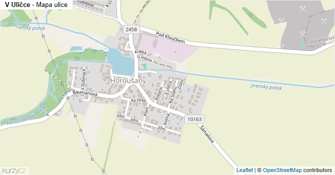 V Uličce - mapa ulice