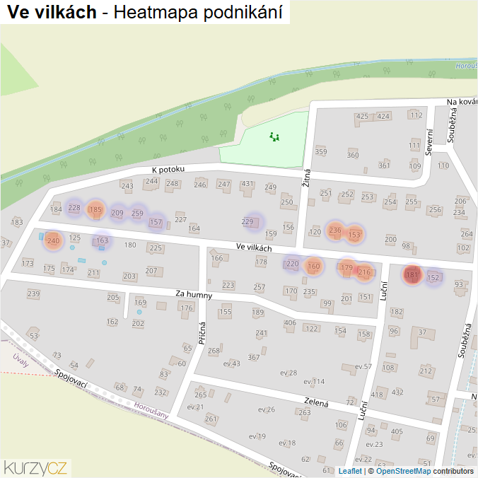 Mapa Ve vilkách - Firmy v ulici.