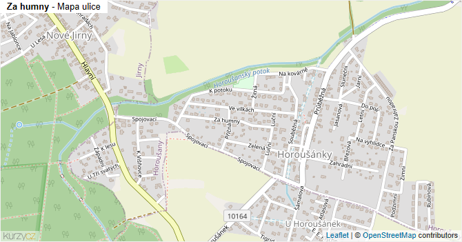 Za humny - mapa ulice
