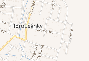 Zahradní v obci Horoušany - mapa ulice