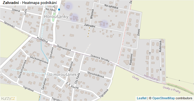 Zahradní - mapa podnikání
