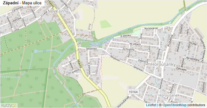 Západní - mapa ulice