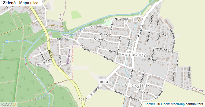 Zelená - mapa ulice