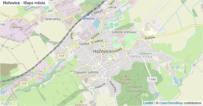 Hořovice - mapa města