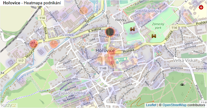 Hořovice - mapa podnikání