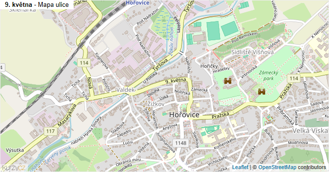 9. května - mapa ulice