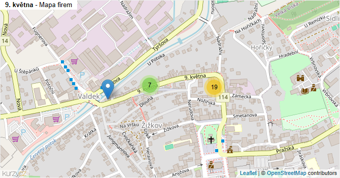 9. května - mapa firem