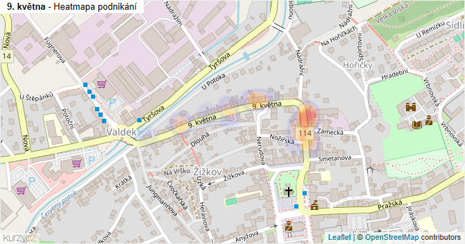 9. května - mapa podnikání