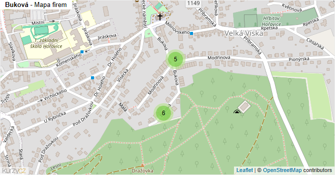 Buková - mapa firem