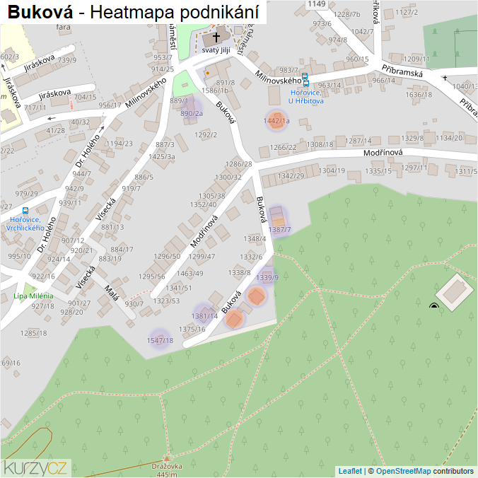 Mapa Buková - Firmy v ulici.