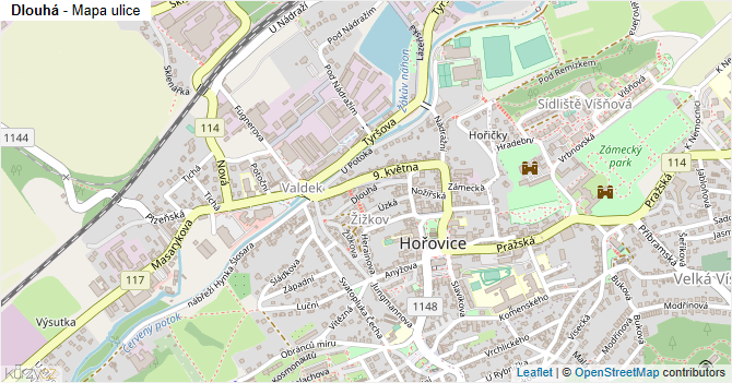 Dlouhá - mapa ulice