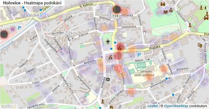 Hořovice - mapa podnikání