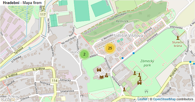 Hradební - mapa firem