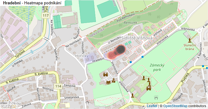 Hradební - mapa podnikání