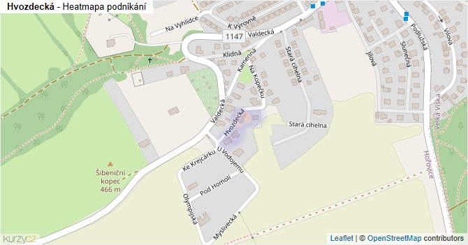 Hvozdecká - mapa podnikání
