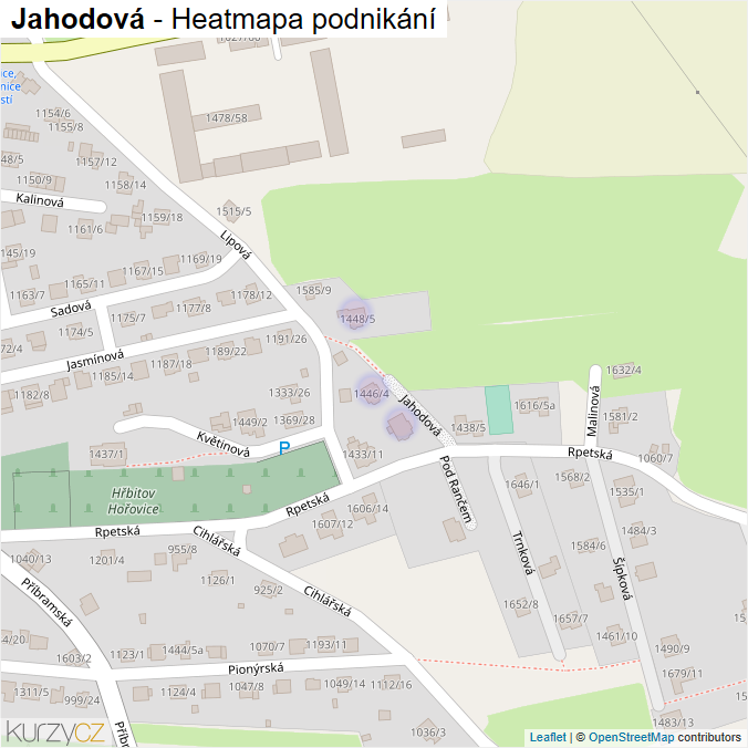 Mapa Jahodová - Firmy v ulici.